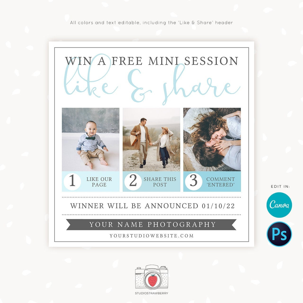 Contest Template, Giveaway Template, Facebook Template, Social Media Template, Instagram Template, Like and Share, Share and win