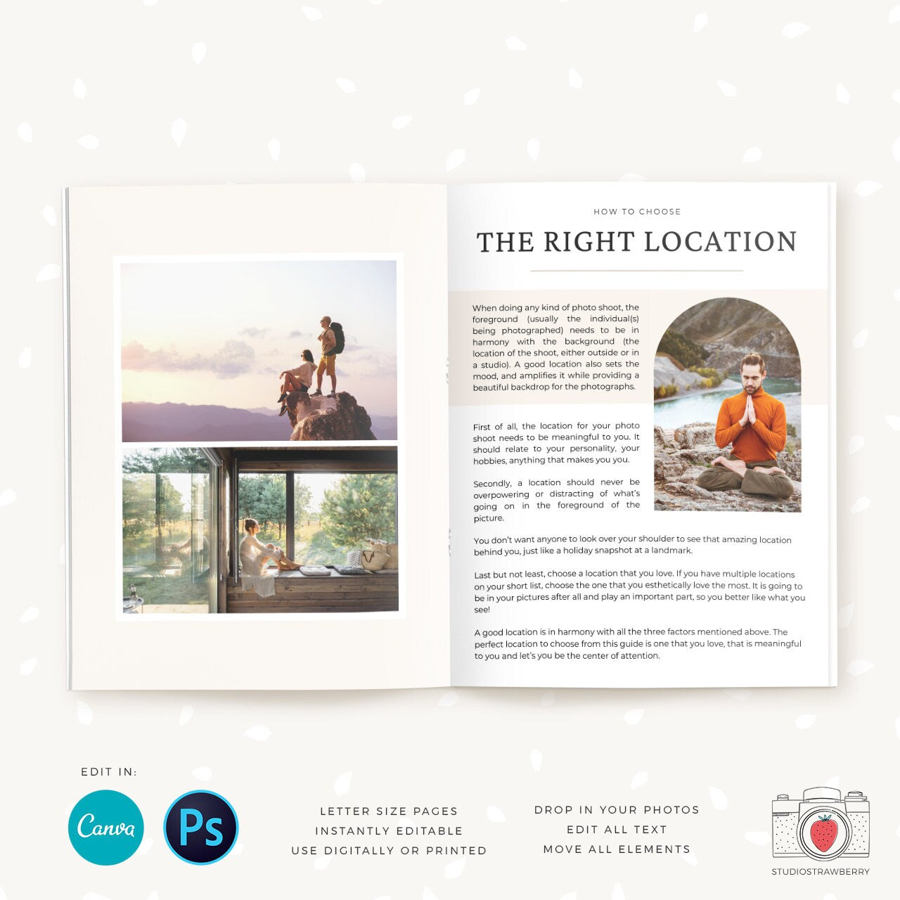 Location Guide Template, Photography Magazine, Welcome guide, 12 pages, Template for photographers, Magazine Template, Canva & Photoshop