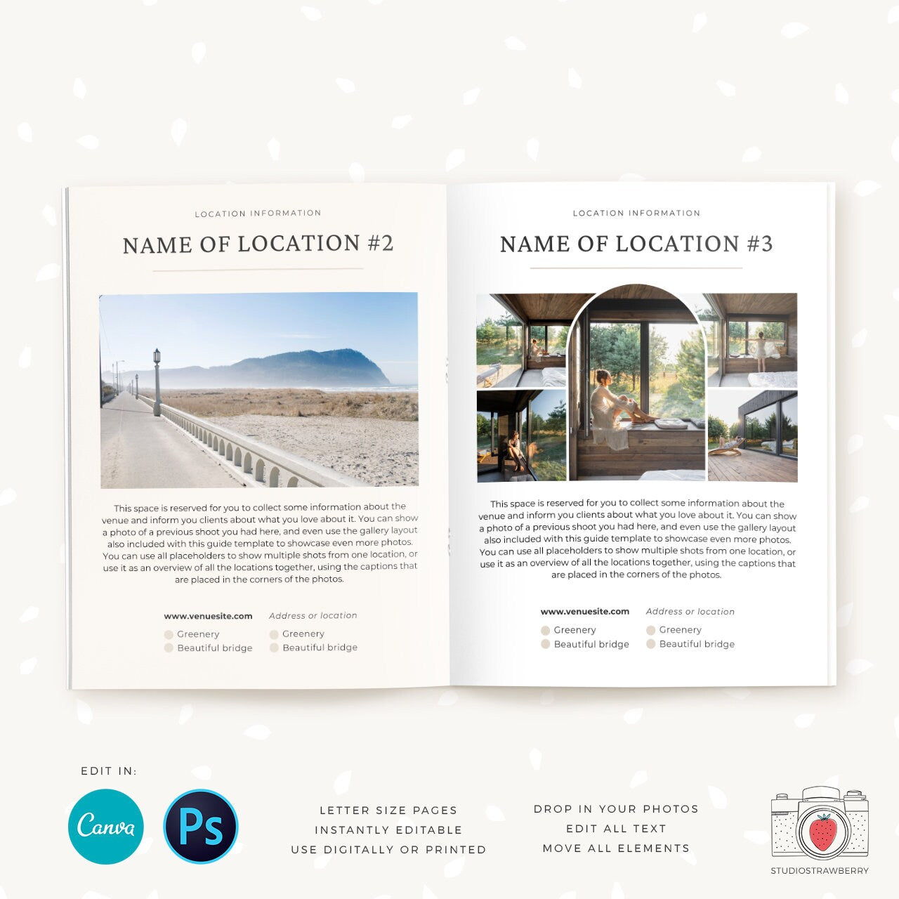Location Guide Template, Photography Magazine, Welcome guide, 12 pages, Template for photographers, Magazine Template, Canva & Photoshop