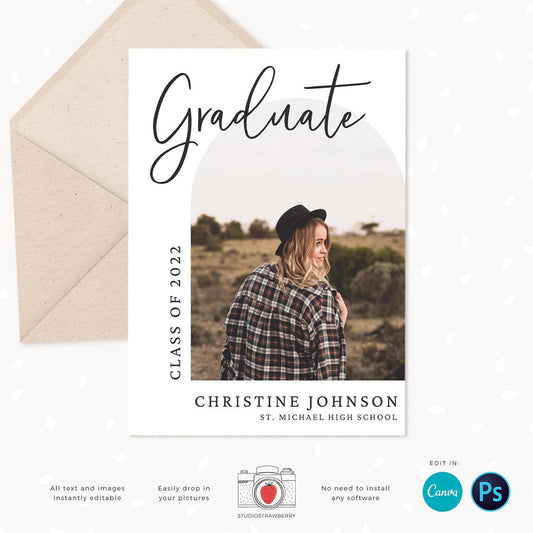 Graduation invitation template, Instantly editable, Editable Graduation Card, Senior Graduation Template, Senior Graduation Announcement