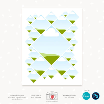 Diamond shape photo collage, Diamond collage template, Photo collage template, Diamond shapes, photo frame, geometric, photo collage maker