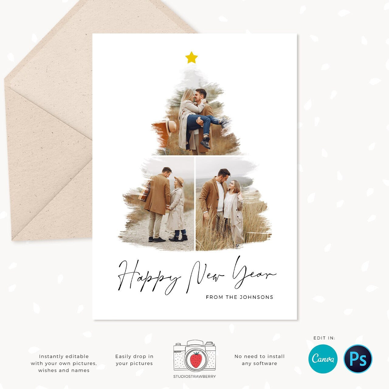 Christmas card template "Christmas tree"