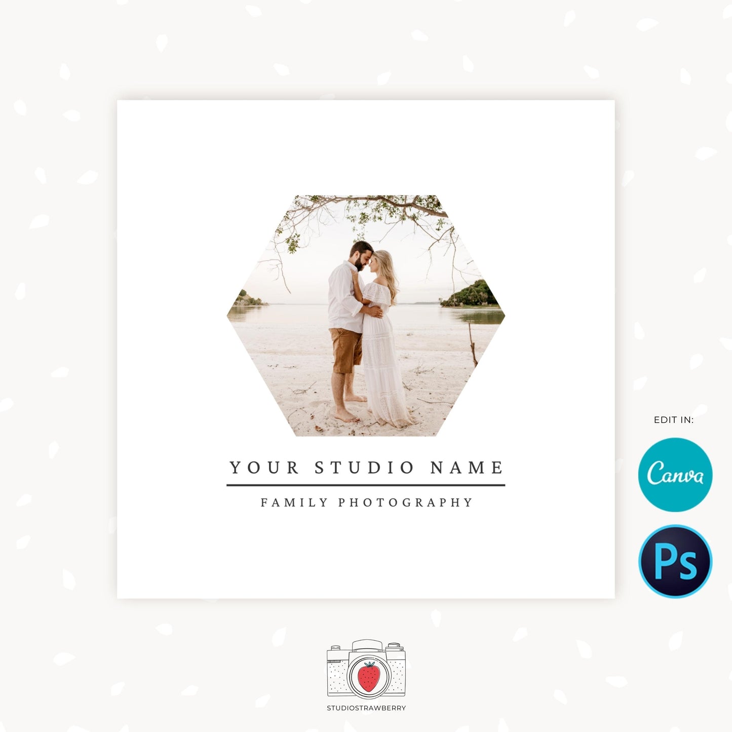 Logo design, Premade logo, Editable logo, Honeycomb, Hexagon, Modern logo, Photo logo, Photography logo, Photographer logo, Picture logo