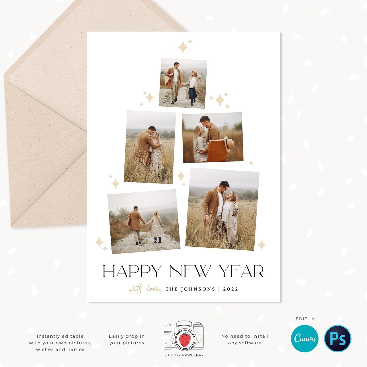 Christmas card template "Christmas tree"