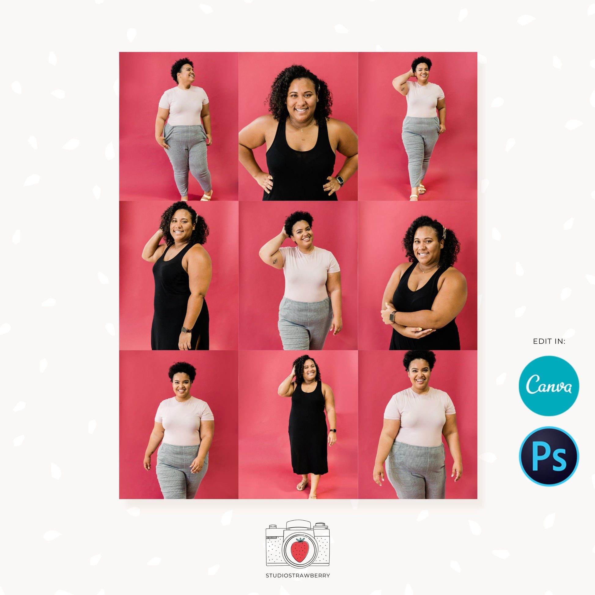 Photo collage, 16x20 poster, Portrait pictures, Photo booth collage template, 9up collage, 16up collage, Poster size photo collage, Canva