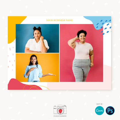 Gift certificate template, Colorful, Canva, PSD, Photography gift card template, Photo Gift Cards, Photography Gift Certificate, colcre