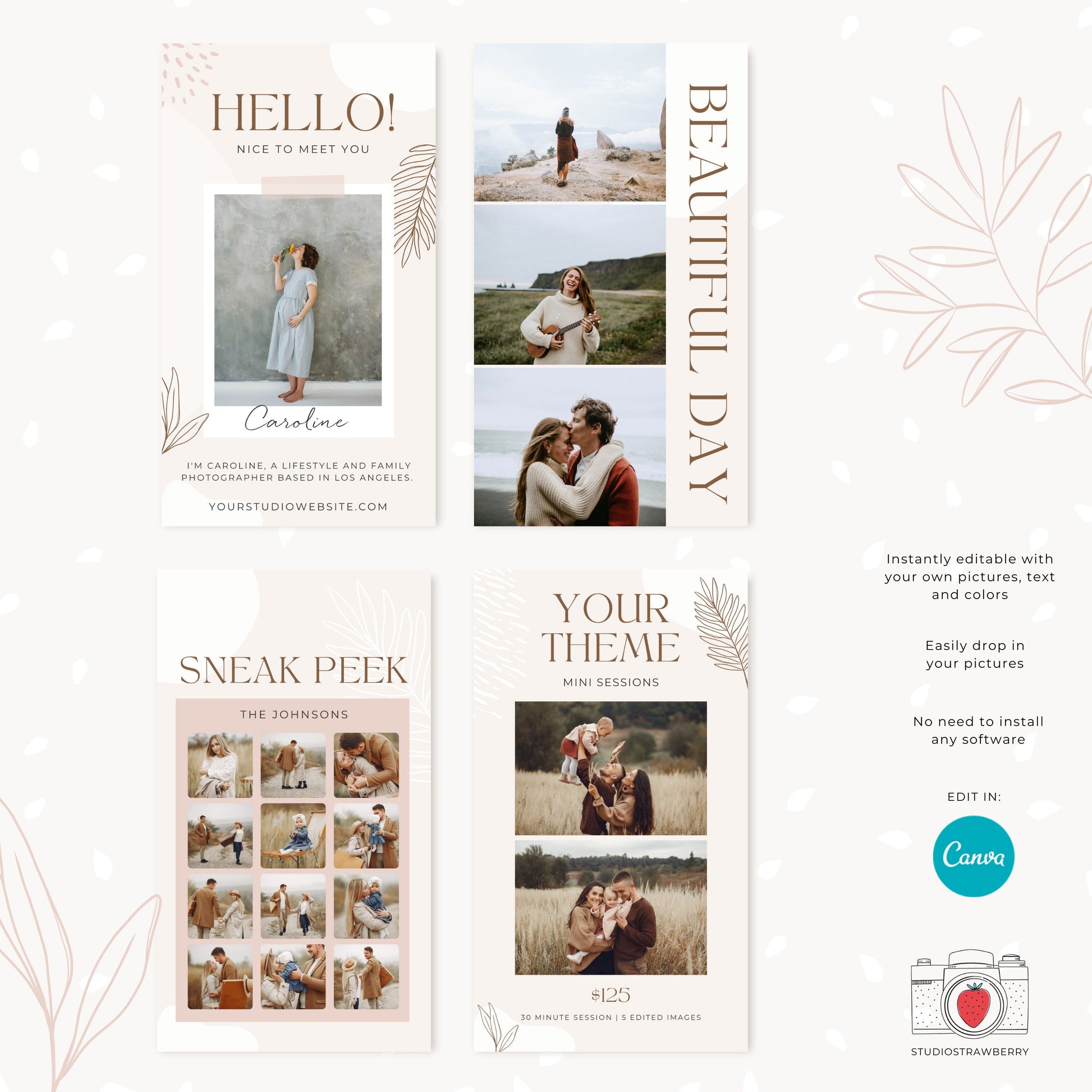 Photographer instagram story templates, Photography instagram template, Instagram story photographers, Canva instagram story template