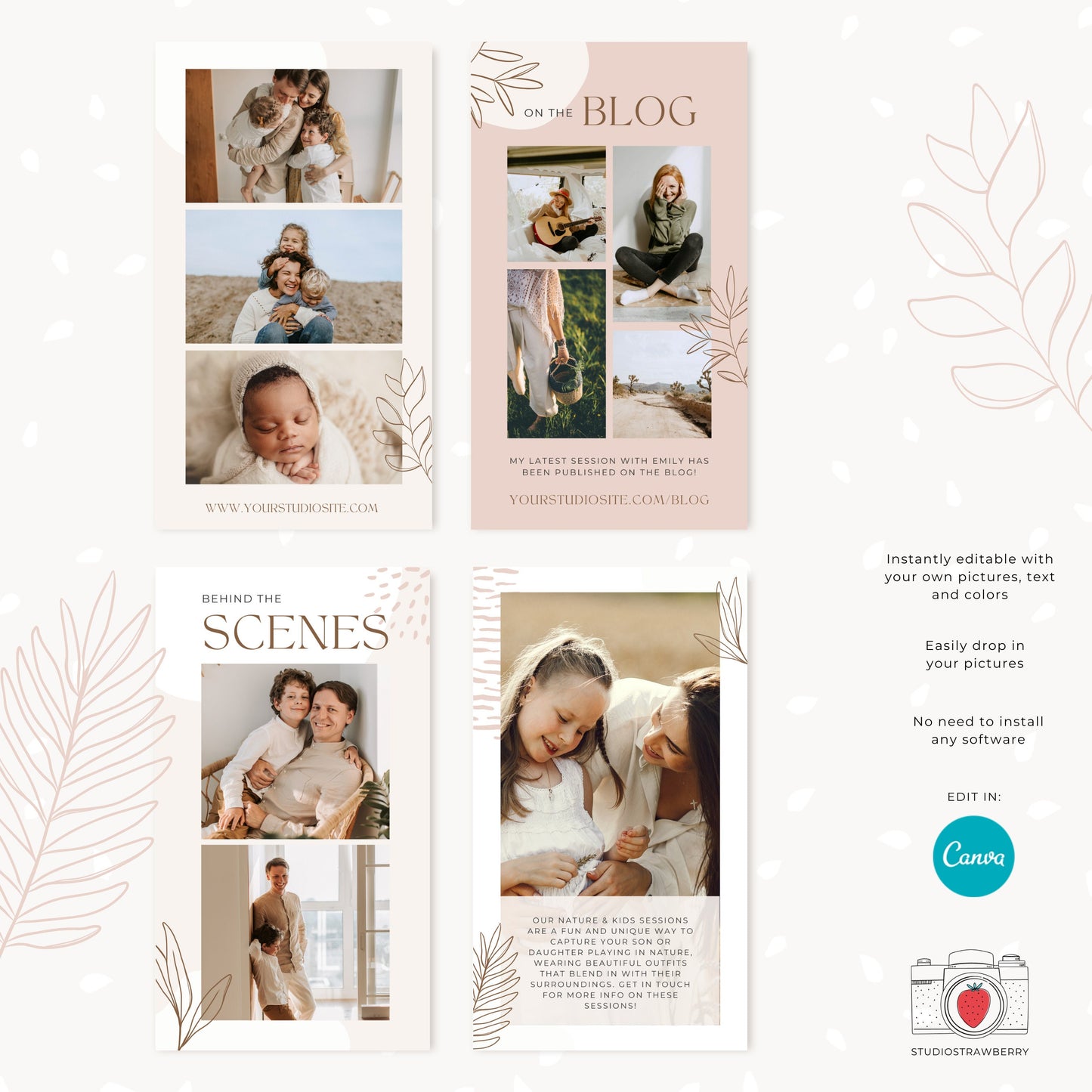 Photographer instagram story templates, Photography instagram template, Instagram story photographers, Canva instagram story template