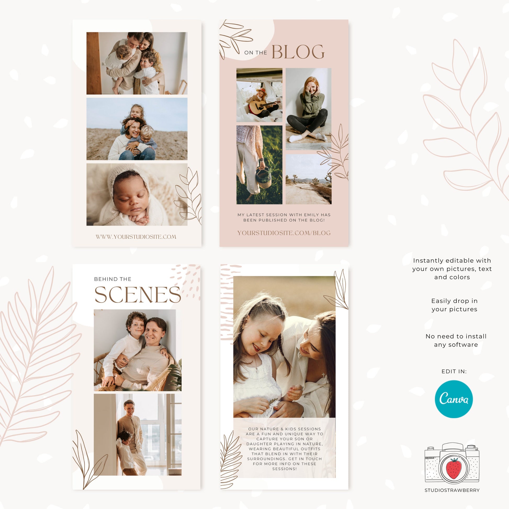 Photographer instagram story templates, Photography instagram template, Instagram story photographers, Canva instagram story template