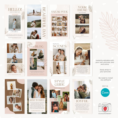 Photographer instagram story templates, Photography instagram template, Instagram story photographers, Canva instagram story template