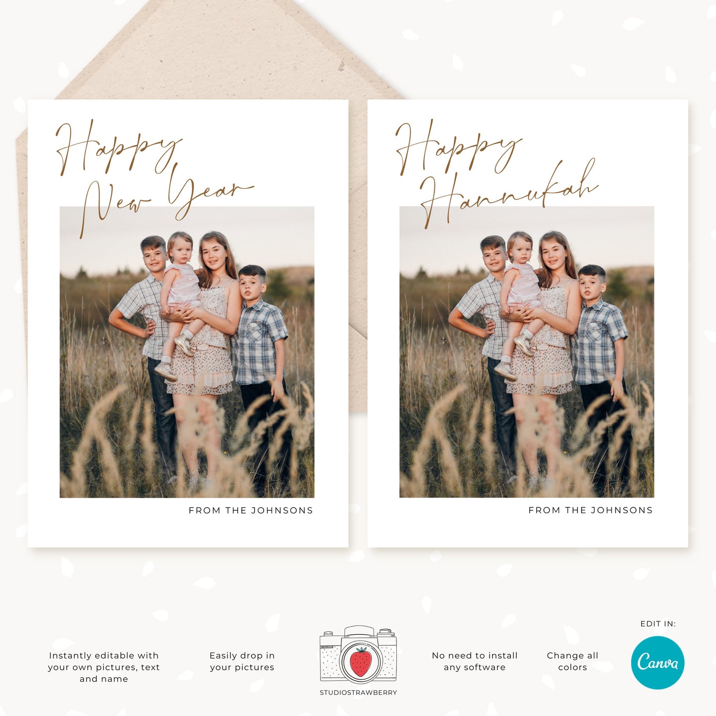 2023 Year in review Christmas card, Holiday card, Hannukah card, life updates, milestones, new years holiday cards, family recap, highlights