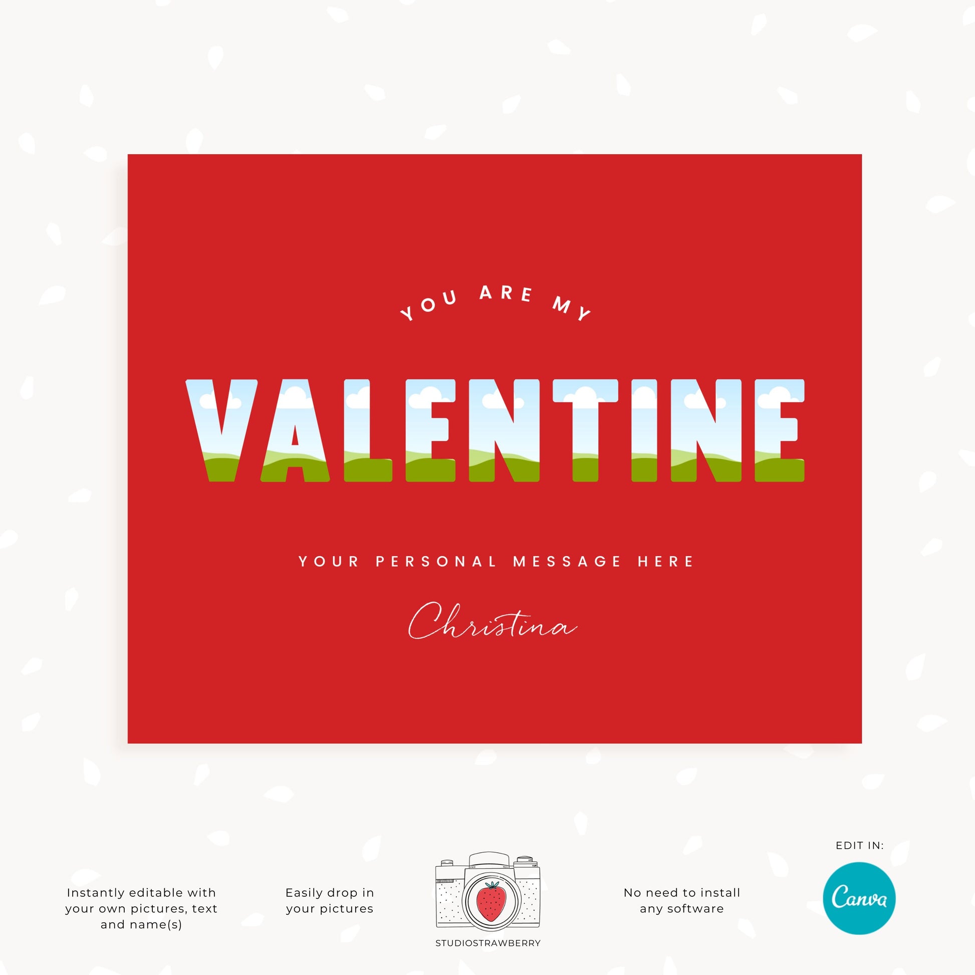 Valentine photo collage template, Valentine card photo collage, Valentine photo gift, Valentine's day collage template, Last minute gift