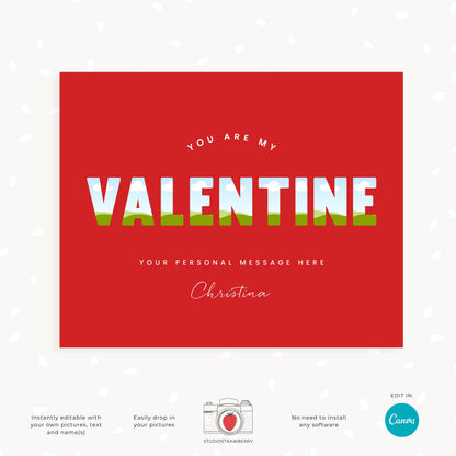 Valentine photo collage template, Valentine card photo collage, Valentine photo gift, Valentine's day collage template, Last minute gift