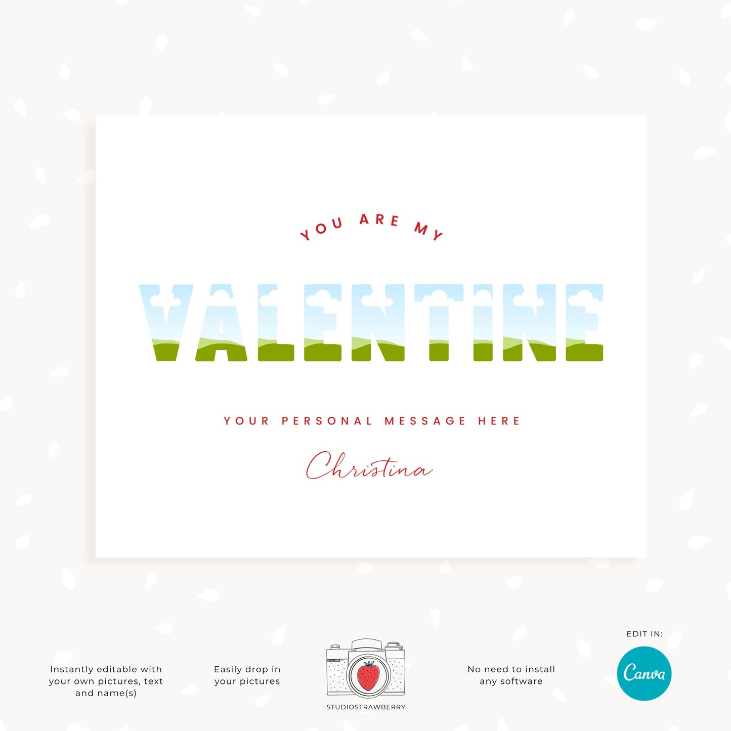 Valentine photo collage template, Valentine card photo collage, Valentine photo gift, Valentine's day collage template, Last minute gift