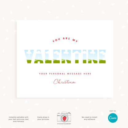 Valentine photo collage template, Valentine card photo collage, Valentine photo gift, Valentine's day collage template, Last minute gift