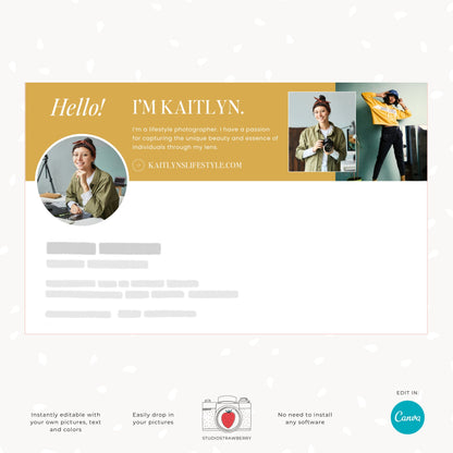 LinkedIn Banner Template for Photographers, Customizable Canva Template for Professional Photography Profiles, Photographer branding C12