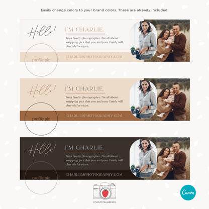 Editable LinkedIn Banner for Photographers, Customizable Canva Template for Professional Photography Profiles, Photographer branding C10
