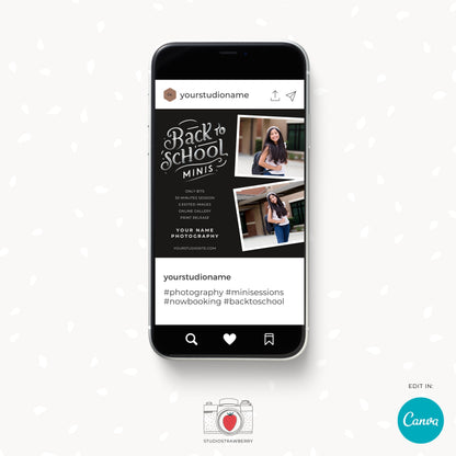 Customizable Back to School Mini Sessions Photography Template | Editable Canva Template for Photographers