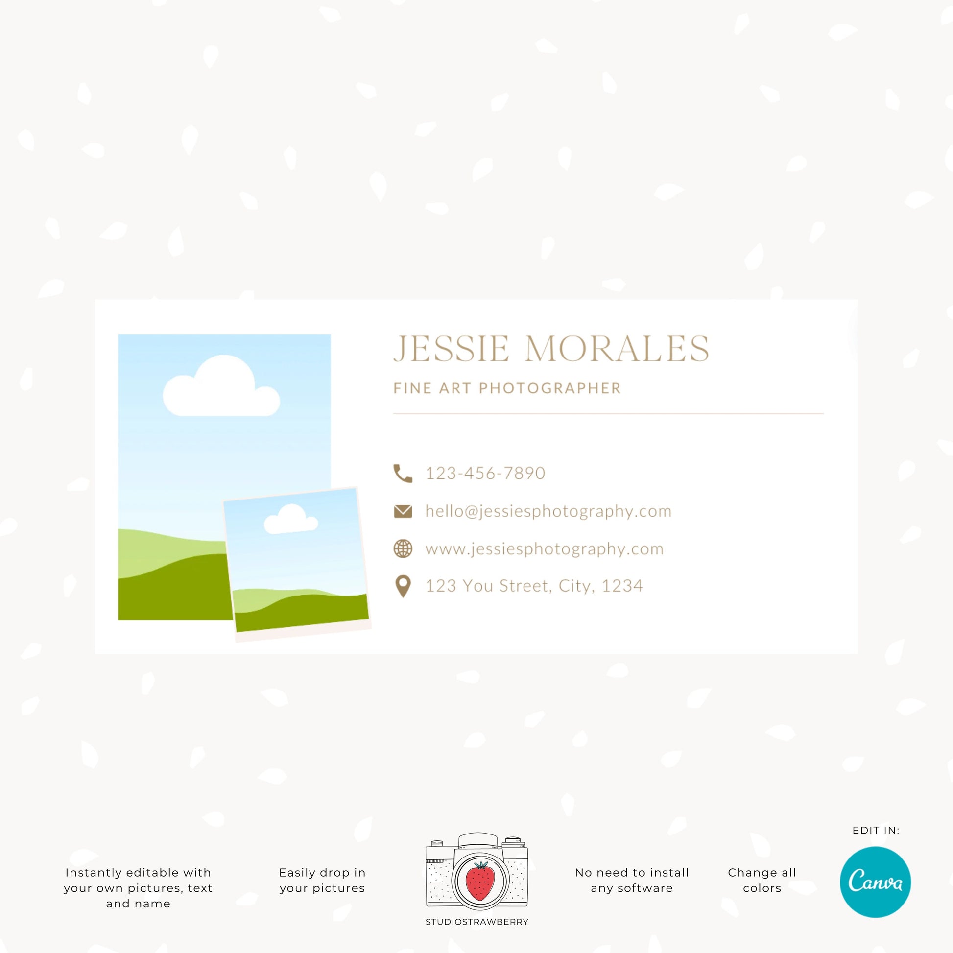 Minimalist Email Signature Template | Customizable Canva Design for Gmail, Yahoo, Outlook & more | C11