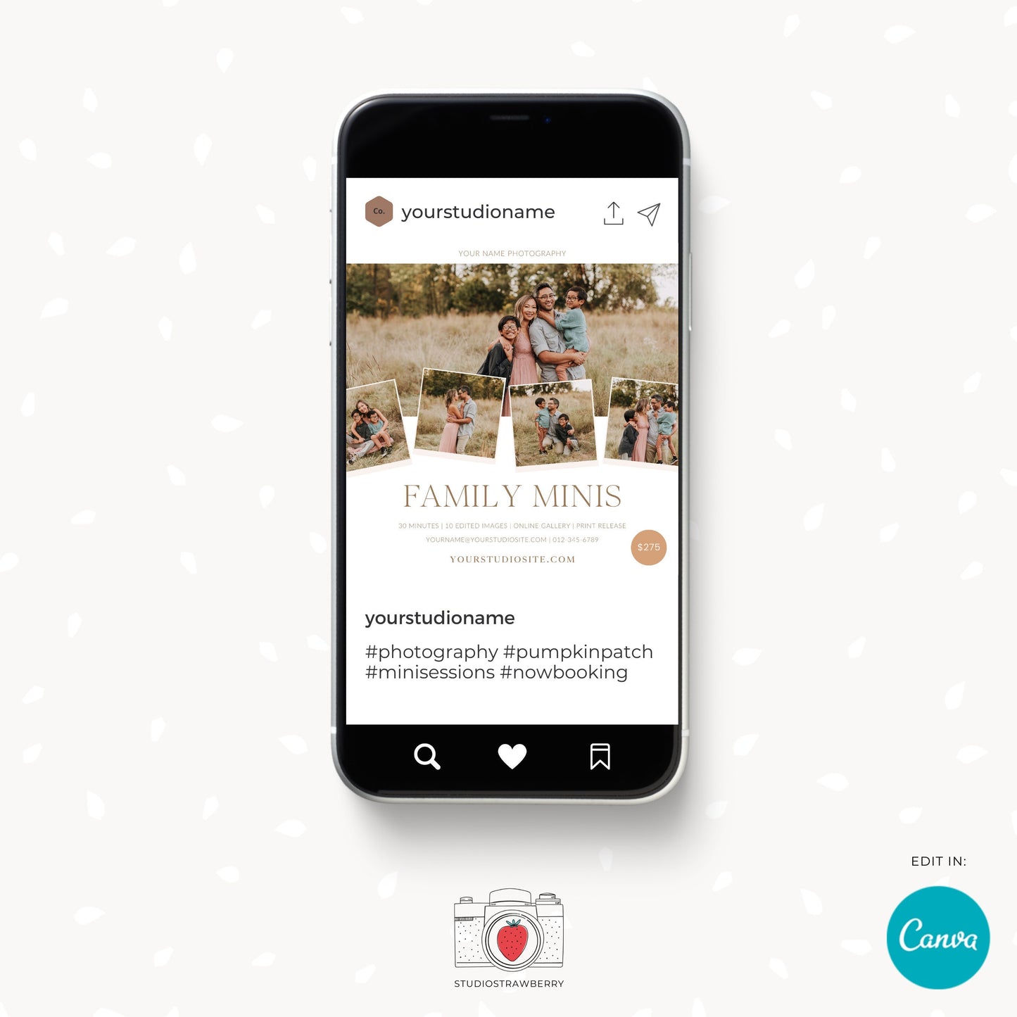 Editable Family Mini Sessions Template | Customizable Canva Design for Family Photography | C11