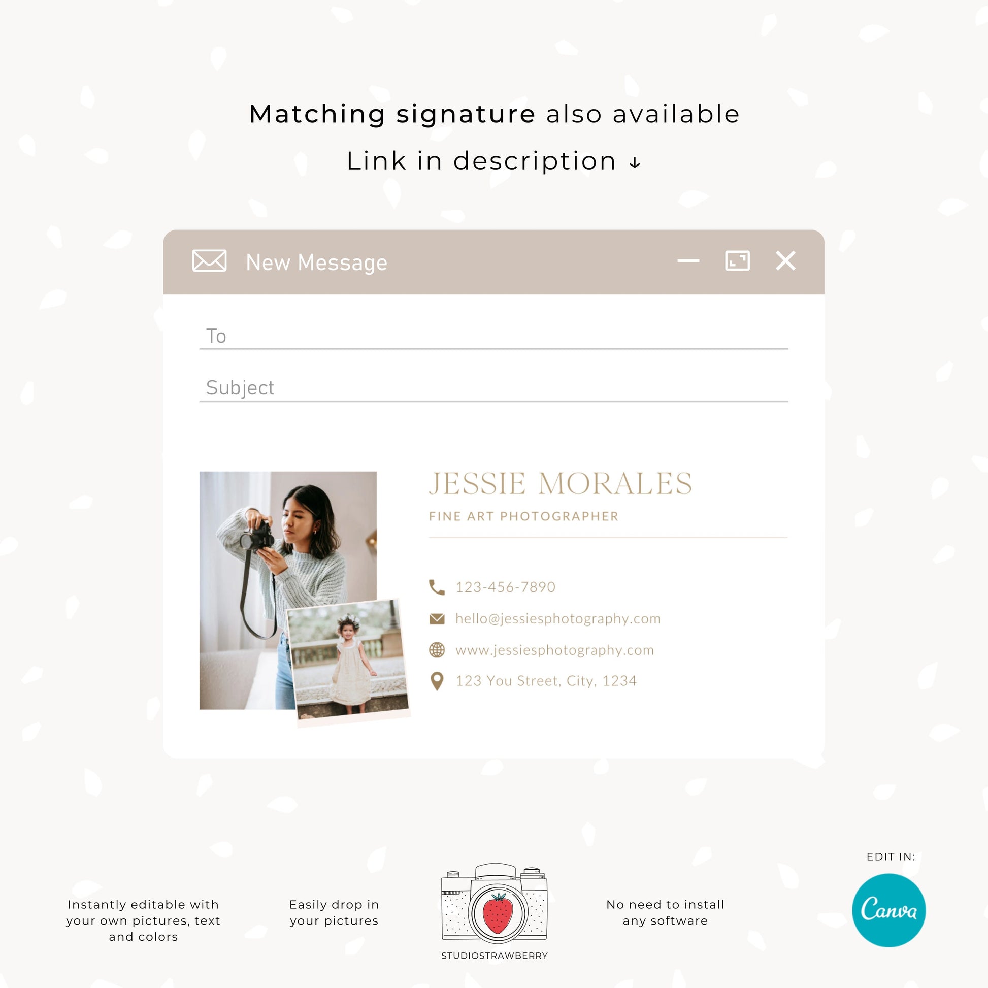 Minimalist Photography Session Reminder Email Template | Customizable Canva Design for Photographers | C11
