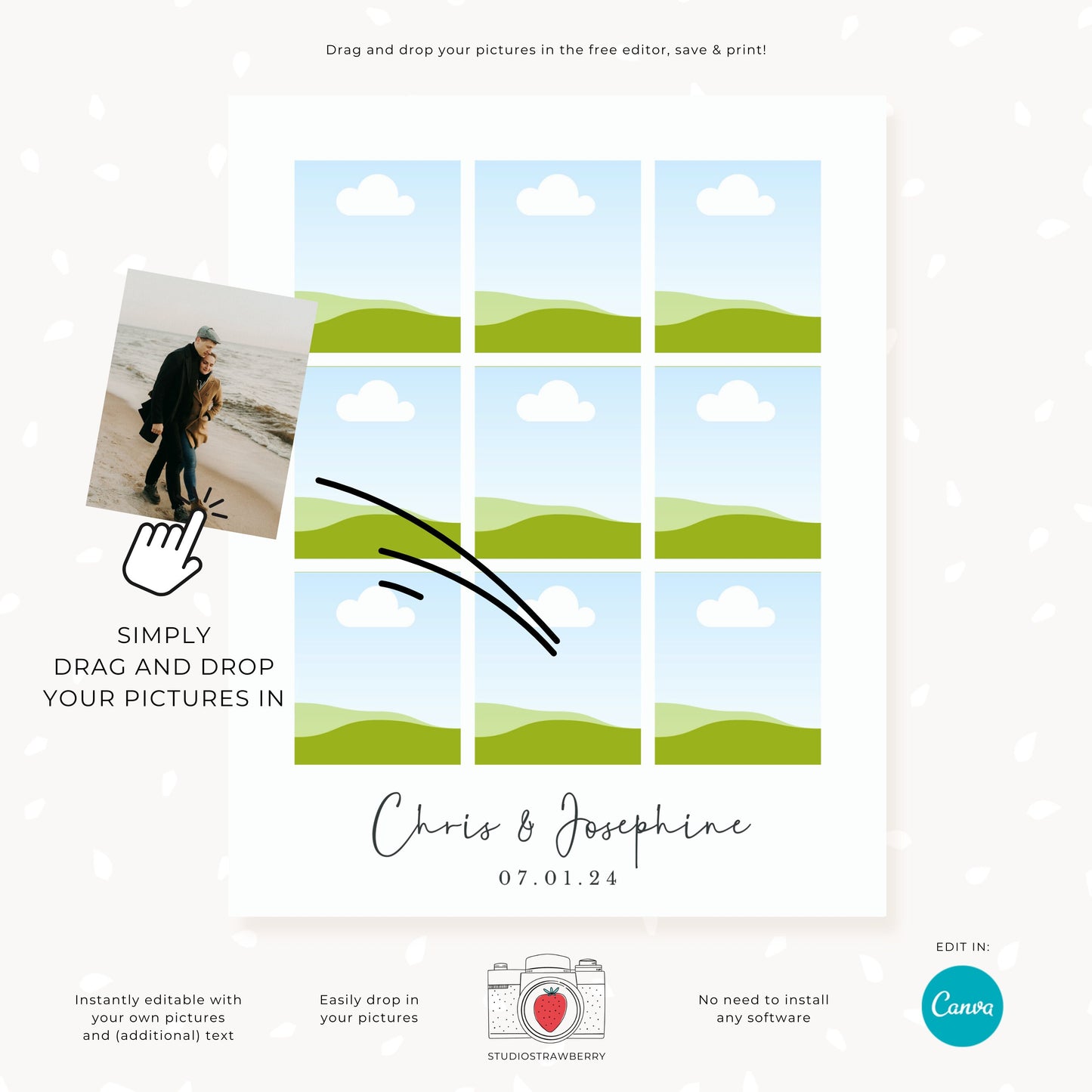 Editable Photo Collage Gift Template | Customizable Canva Design for Quick Printable Gifts