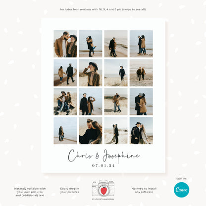 Editable Photo Collage Gift Template | Customizable Canva Design for Quick Printable Gifts