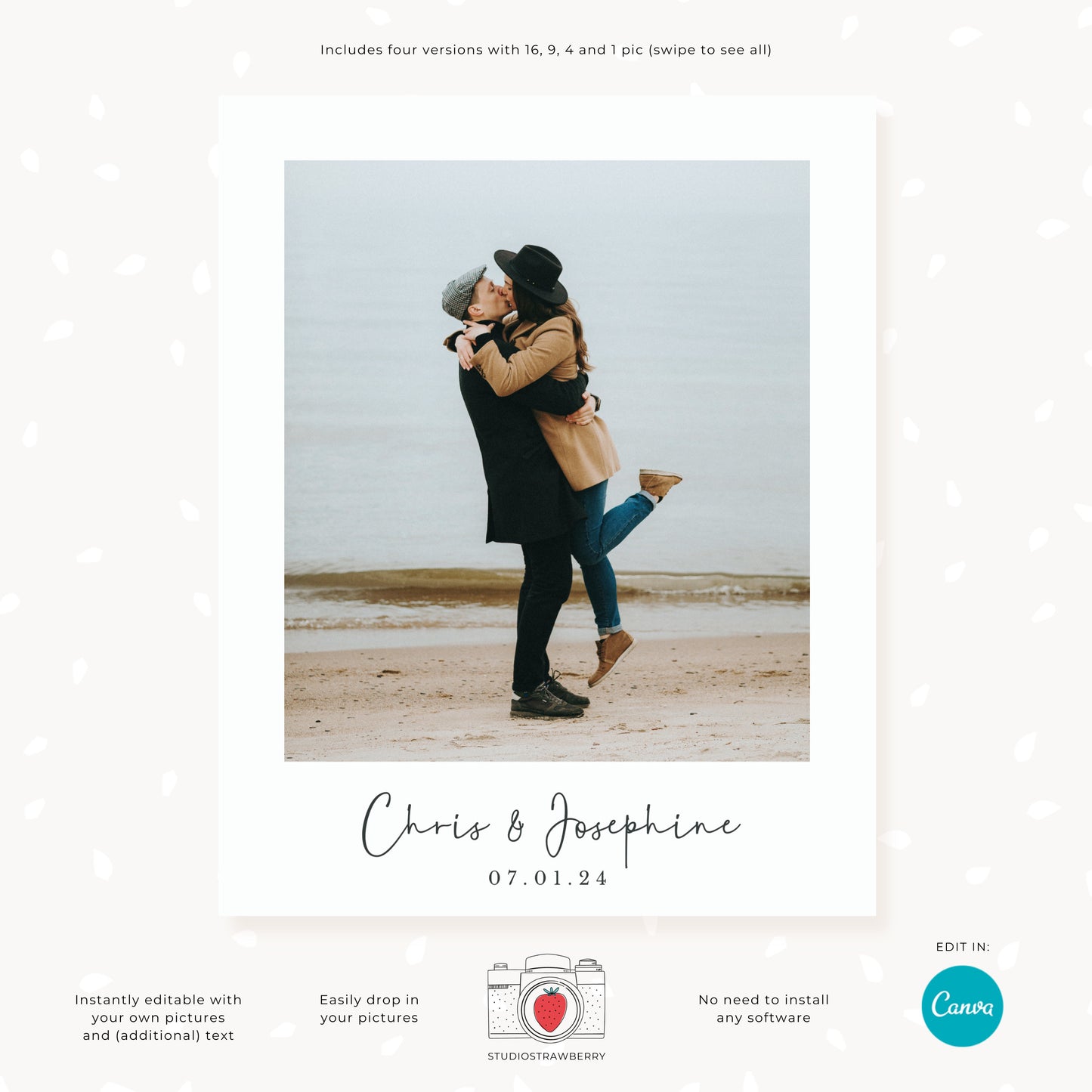 Editable Photo Collage Gift Template | Customizable Canva Design for Quick Printable Gifts