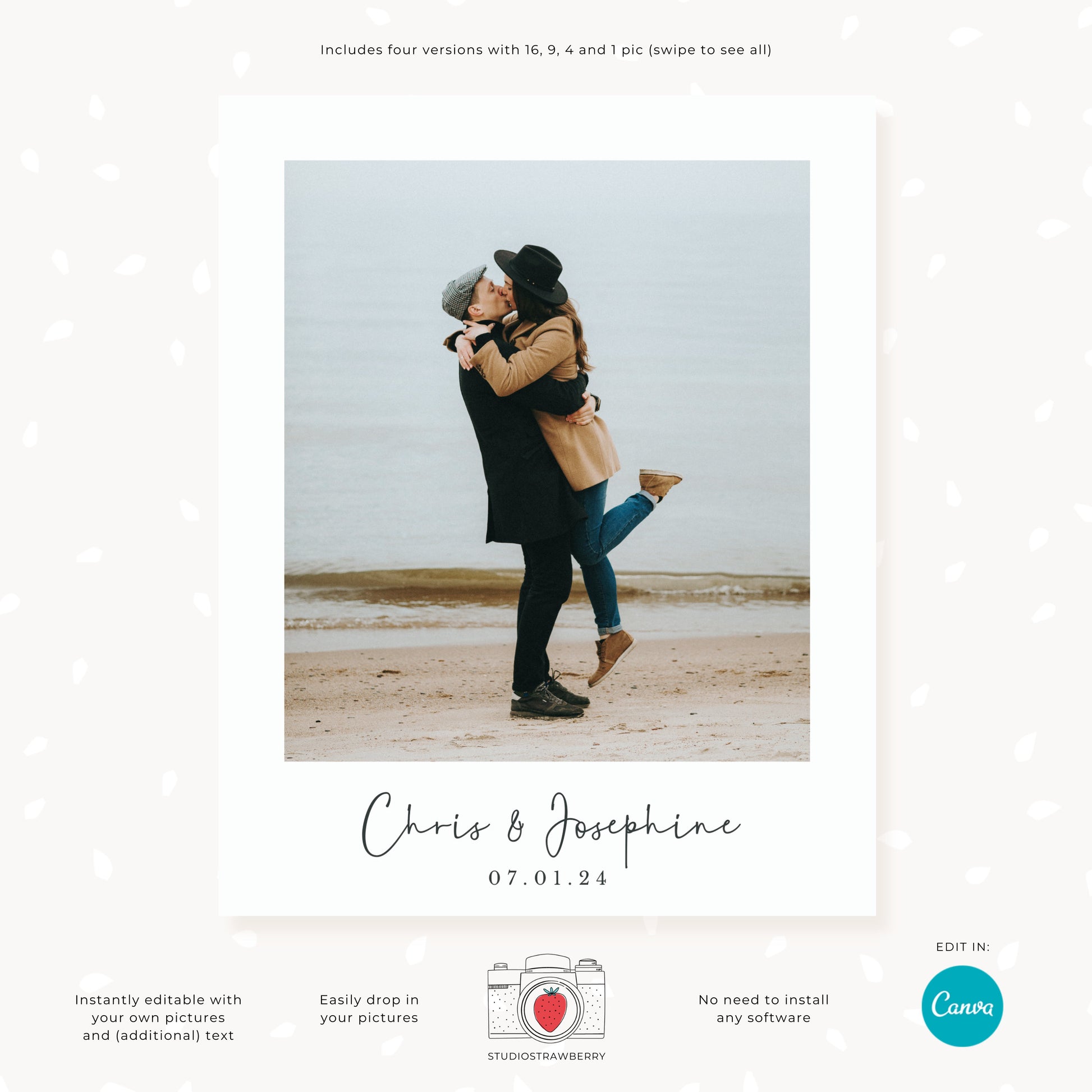 Editable Photo Collage Gift Template | Customizable Canva Design for Quick Printable Gifts
