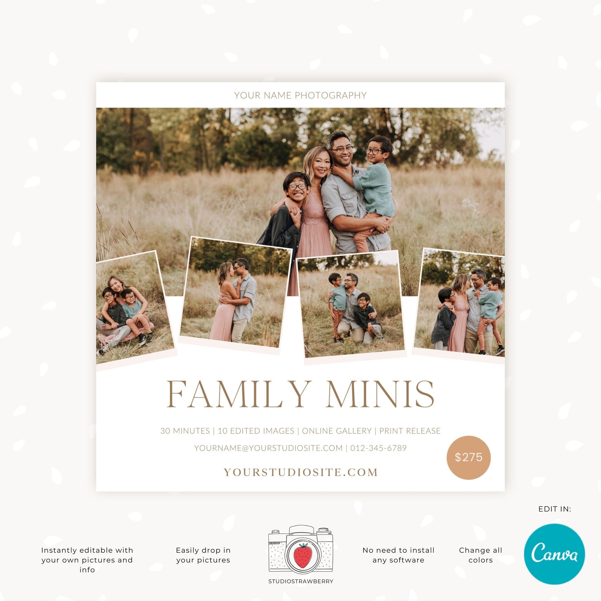 Editable Family Mini Sessions Template | Customizable Canva Design for Family Photography | C11
