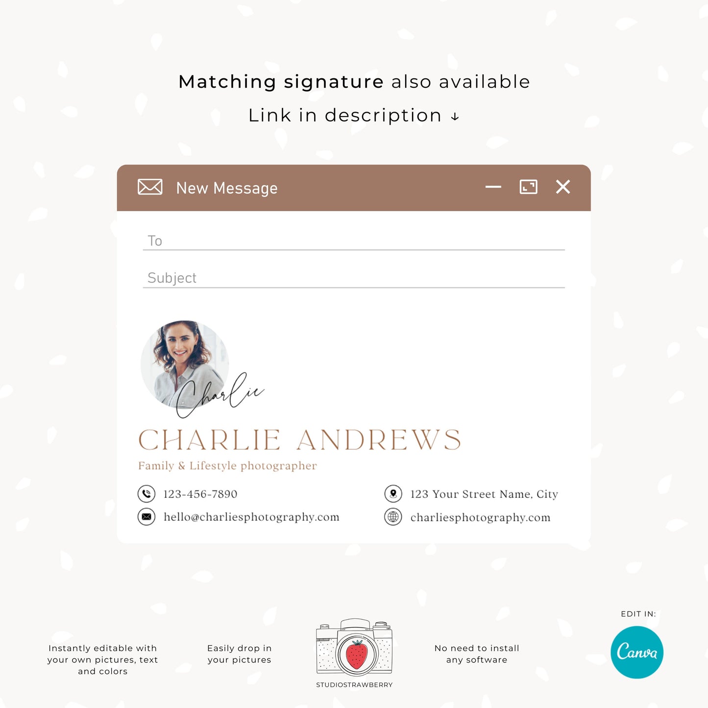 Photography Session Reminder Email Template | Customizable Canva Design for Professional Photographers | C10