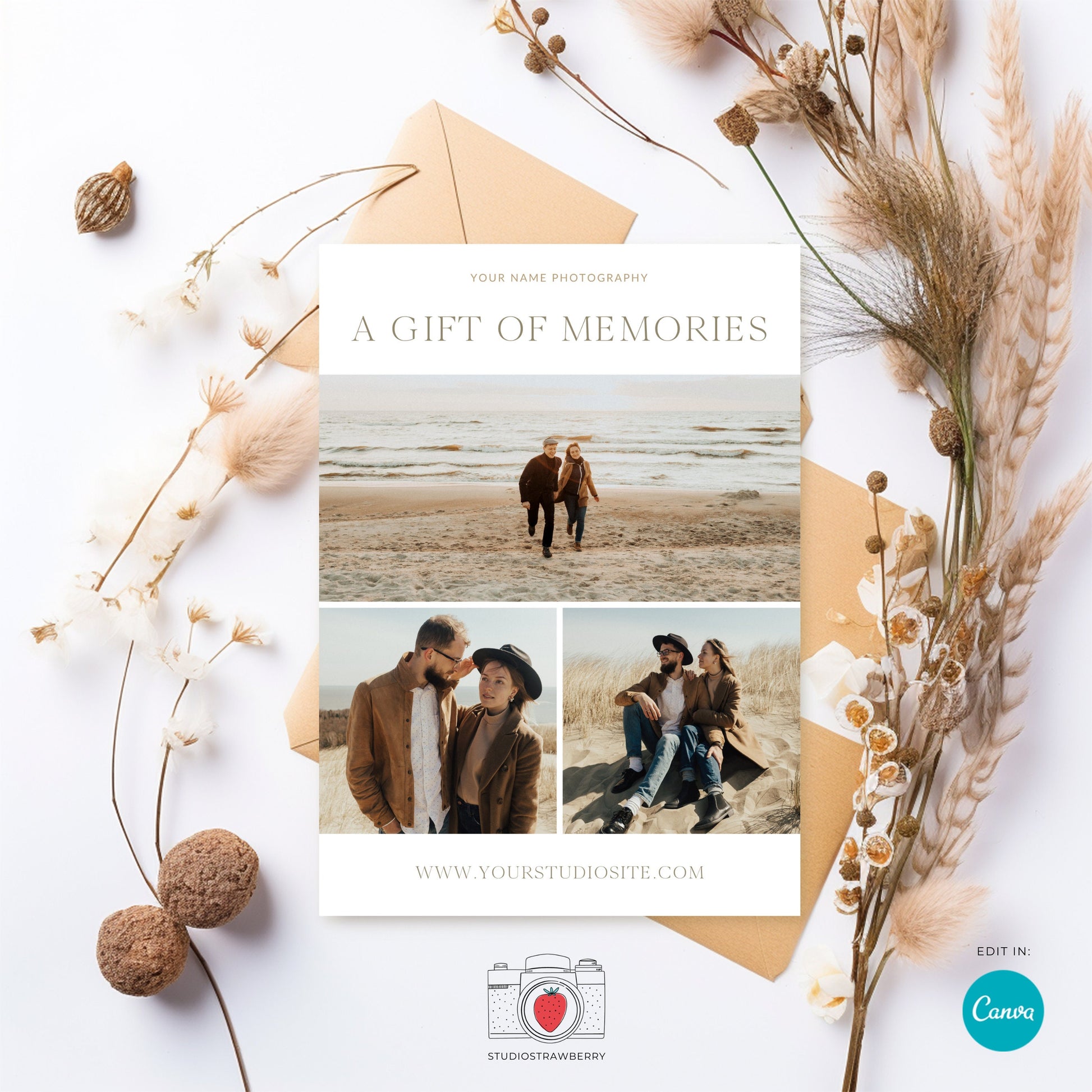 Photography Gift Card Template | Editable Canva Gift Voucher for Any Occasion | C11