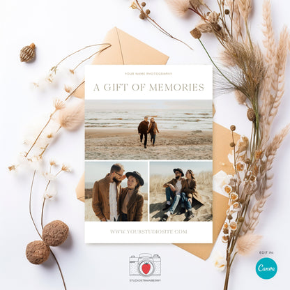 Photography Gift Card Template | Editable Canva Gift Voucher for Any Occasion | C11