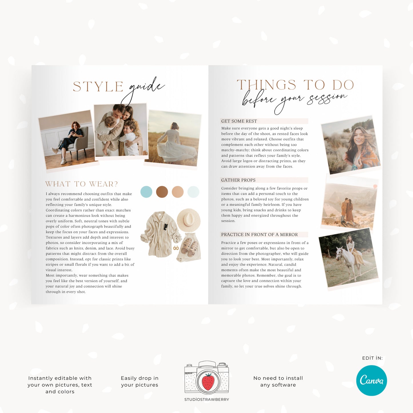 Photography Welcome Guide Template | Editable Canva Client Magazine | Customizable Digital Session Guide for Photographer | C10