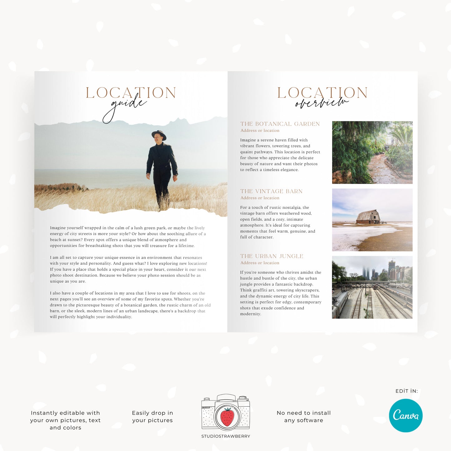 Photography Welcome Guide Template | Editable Canva Client Magazine | Customizable Digital Session Guide for Photographer | C10
