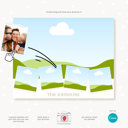 Editable Family Photo Collage Template | Customizable Canva Design for Printable Wall Art