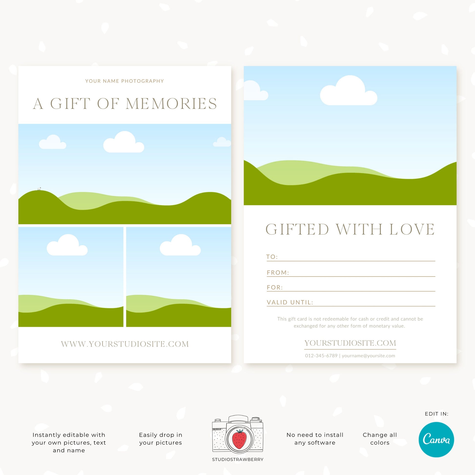 Photography Gift Card Template | Editable Canva Gift Voucher for Any Occasion | C11