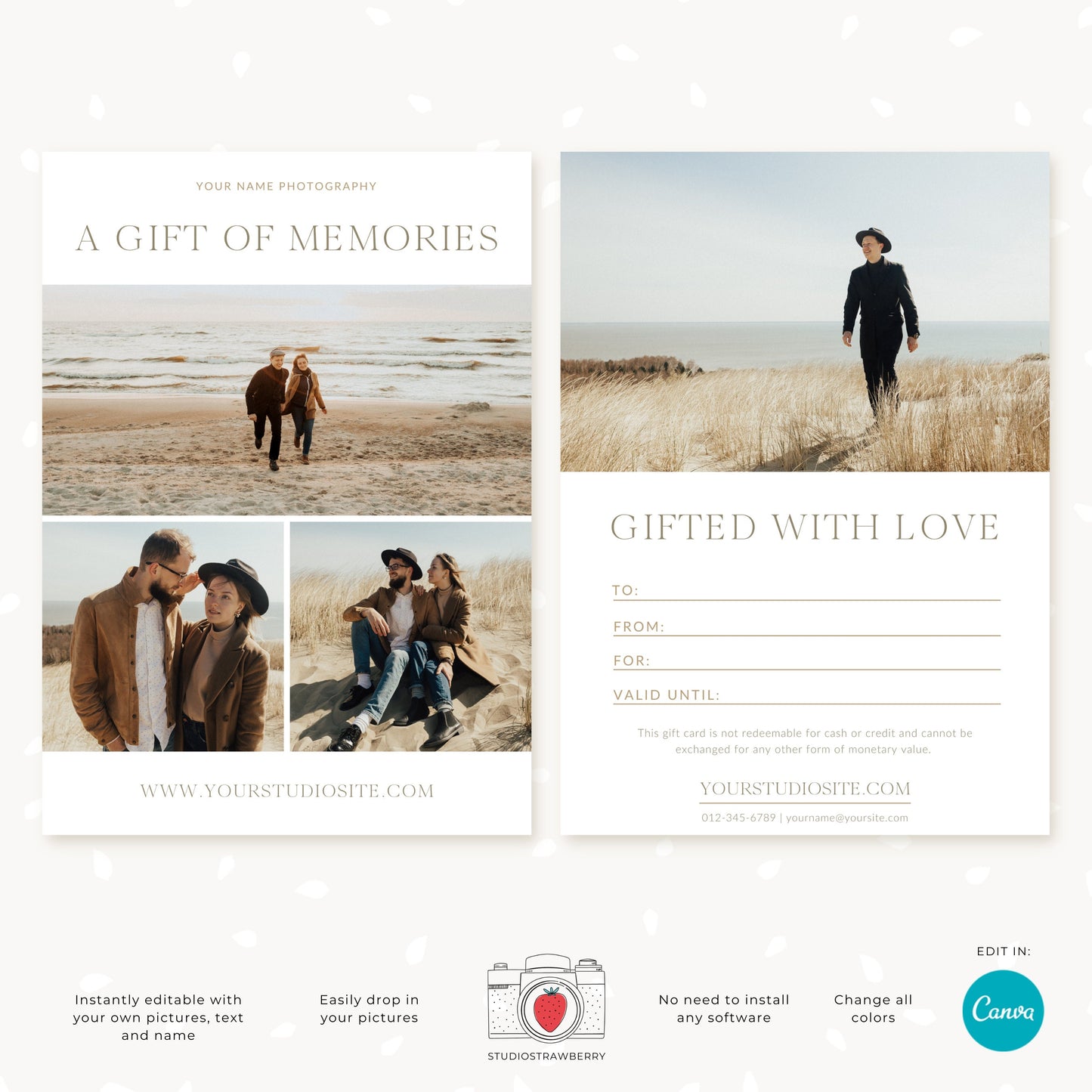 Photography Gift Card Template | Editable Canva Gift Voucher for Any Occasion | C11