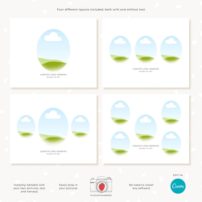 Editable Heirloom Photo Collage Template Set | Heirloom Composite Portraits | Customizable Canva Template for Family Wall Art