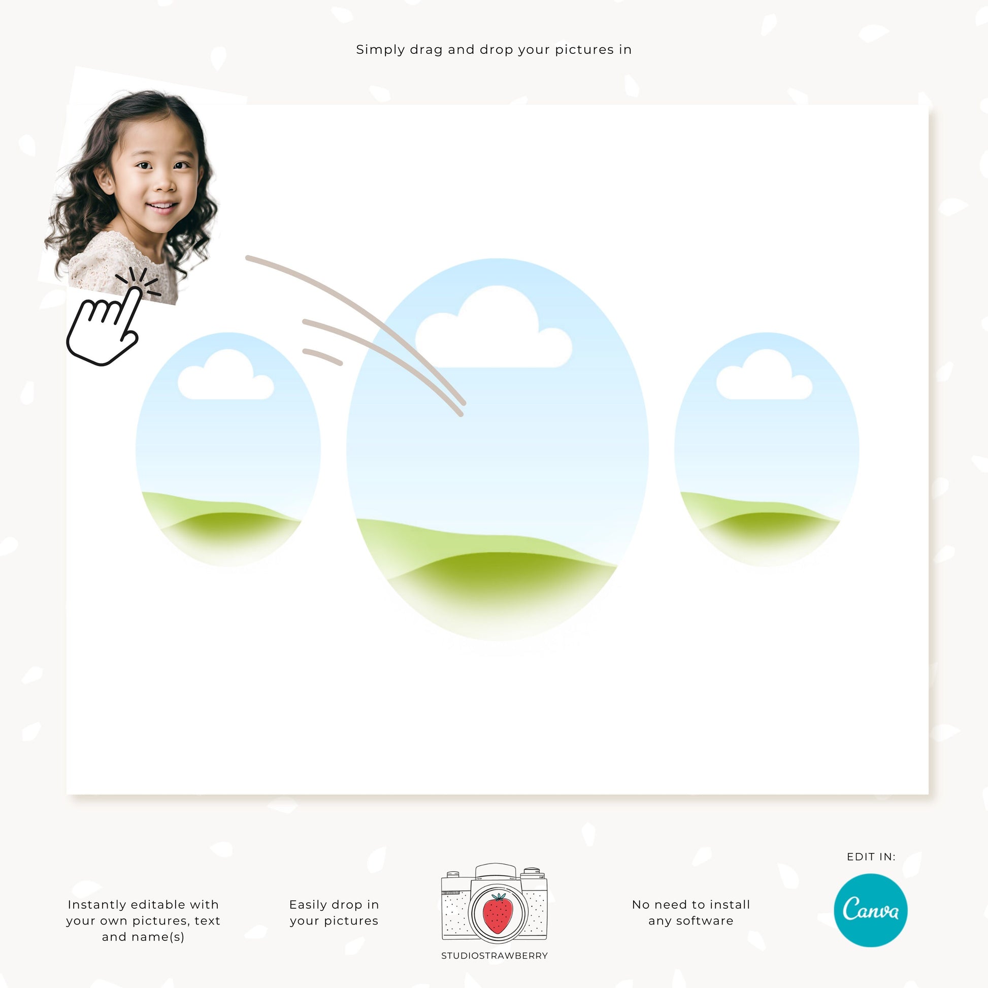 Editable Heirloom Photo Collage Template Set | Heirloom Composite Portraits | Customizable Canva Template for Family Wall Art