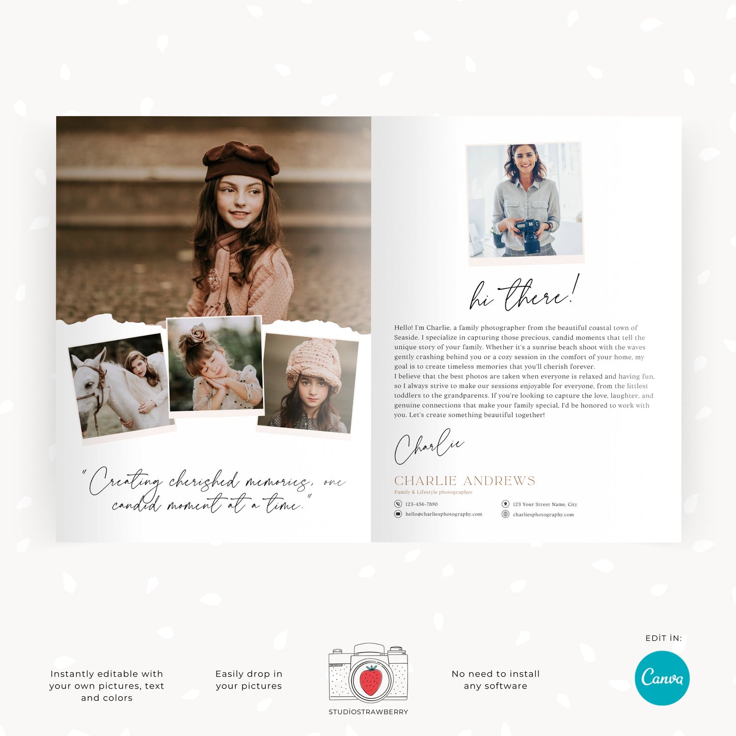 Photography Welcome Guide Template | Editable Canva Client Magazine | Customizable Digital Session Guide for Photographer | C10