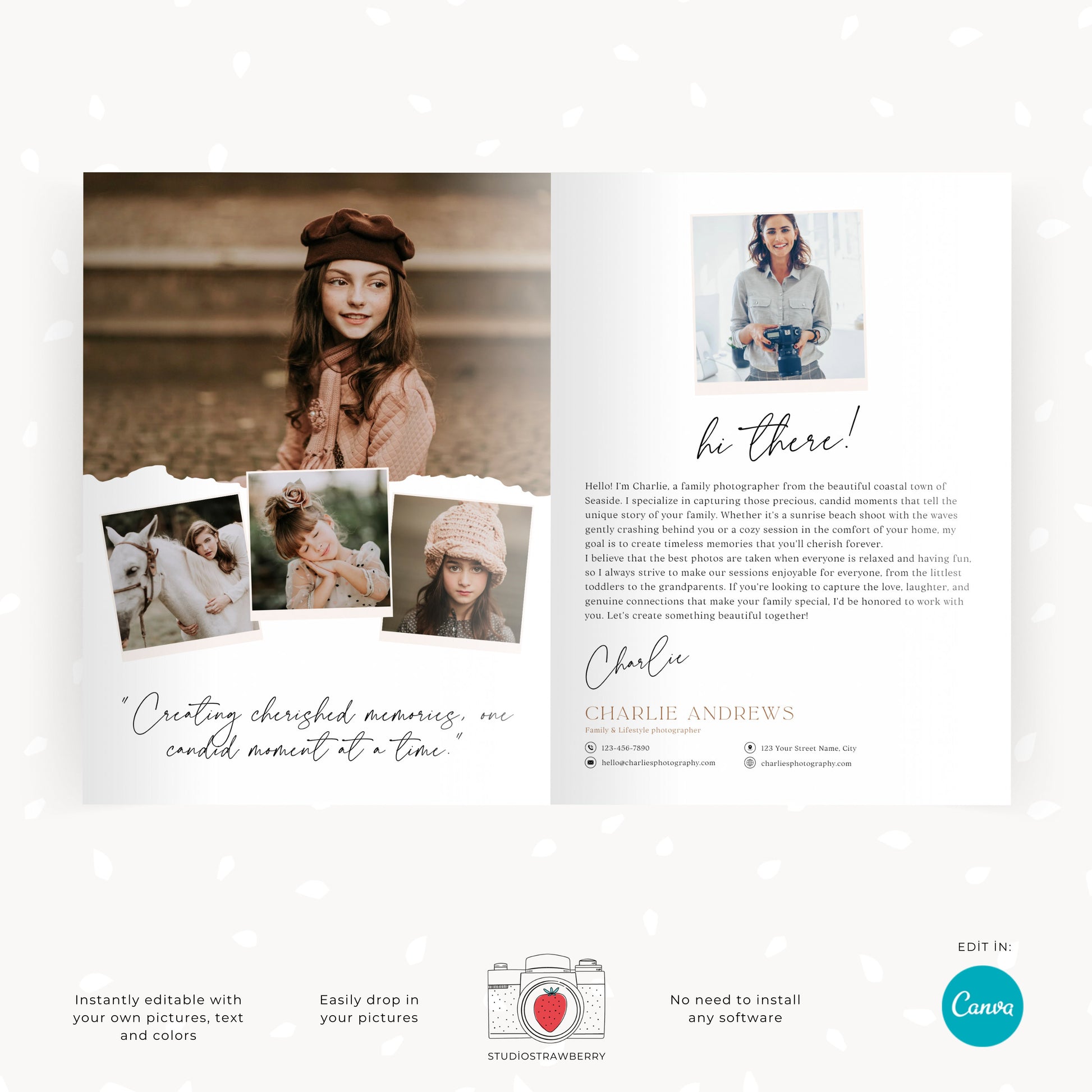 Photography Welcome Guide Template | Editable Canva Client Magazine | Customizable Digital Session Guide for Photographer | C10