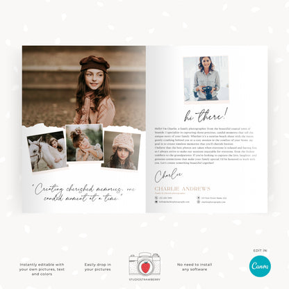 Photography Welcome Guide Template | Editable Canva Client Magazine | Customizable Digital Session Guide for Photographer | C10