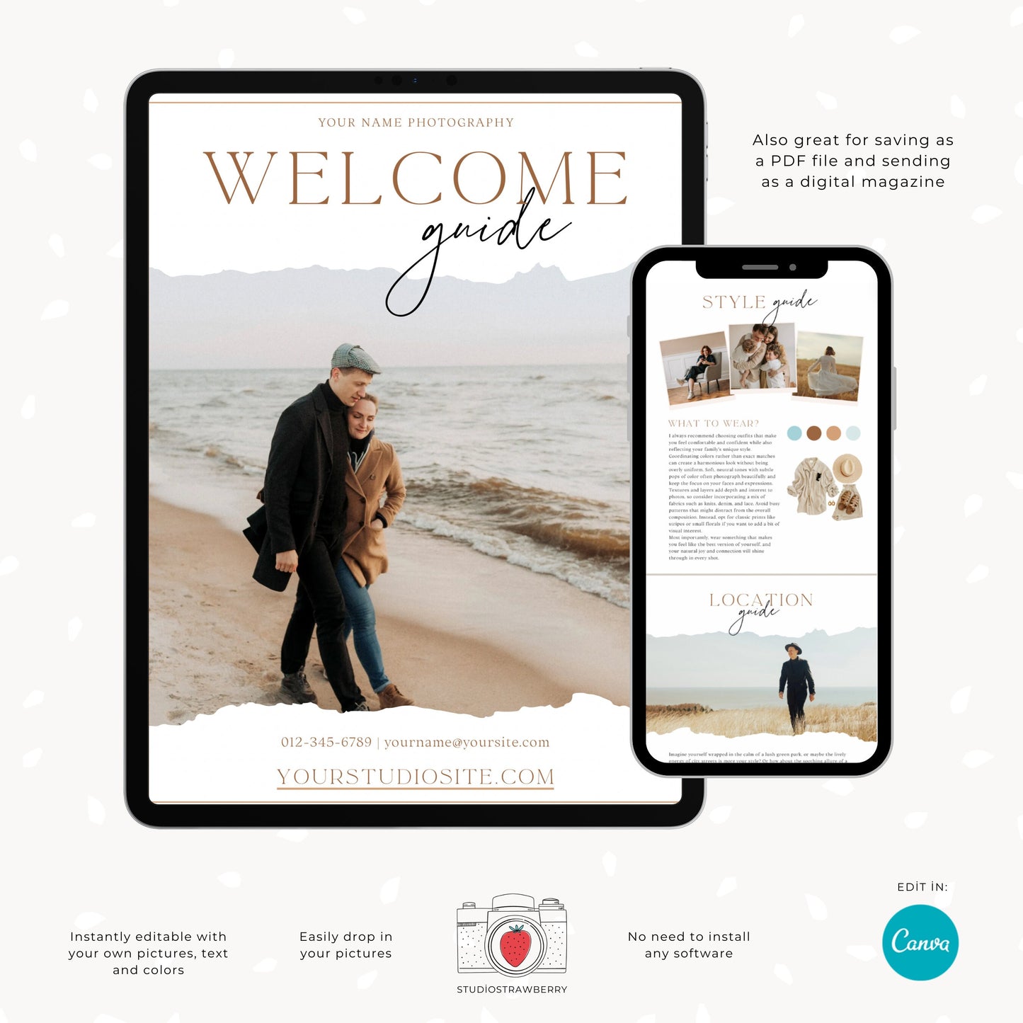 Photography Welcome Guide Template | Editable Canva Client Magazine | Customizable Digital Session Guide for Photographer | C10