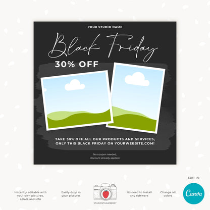 Black Friday Sale Flyer Template | Canva Marketing Flyer for Small Businesses | Printable Customizable Discount Flyer for Entrepreneurs
