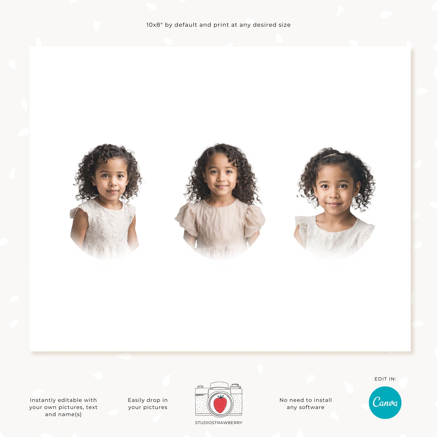 Editable Heirloom Photo Collage Template Set | Heirloom Composite Portraits | Customizable Canva Template for Family Wall Art