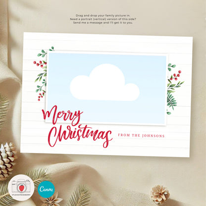 Editable Year in Review Holiday Card with Timeline | Family Christmas Card Template | Customizable New Year Photo Card Design | Drag & Drop
