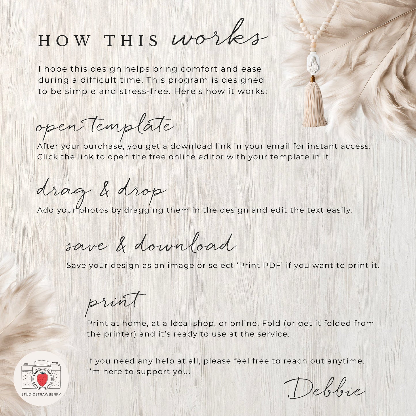 Funeral Program Template with Dove | Canva Memorial Service Program | Printable Obituary with Order of Service | Folded Standard Letter Size