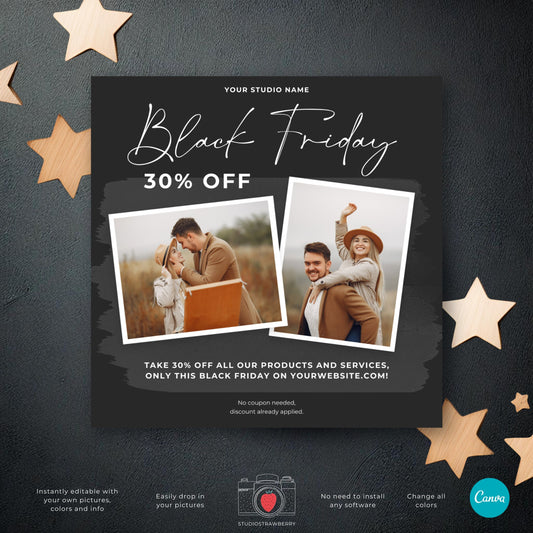 Black Friday Sale Flyer Template | Canva Marketing Flyer for Small Businesses | Printable Customizable Discount Flyer for Entrepreneurs