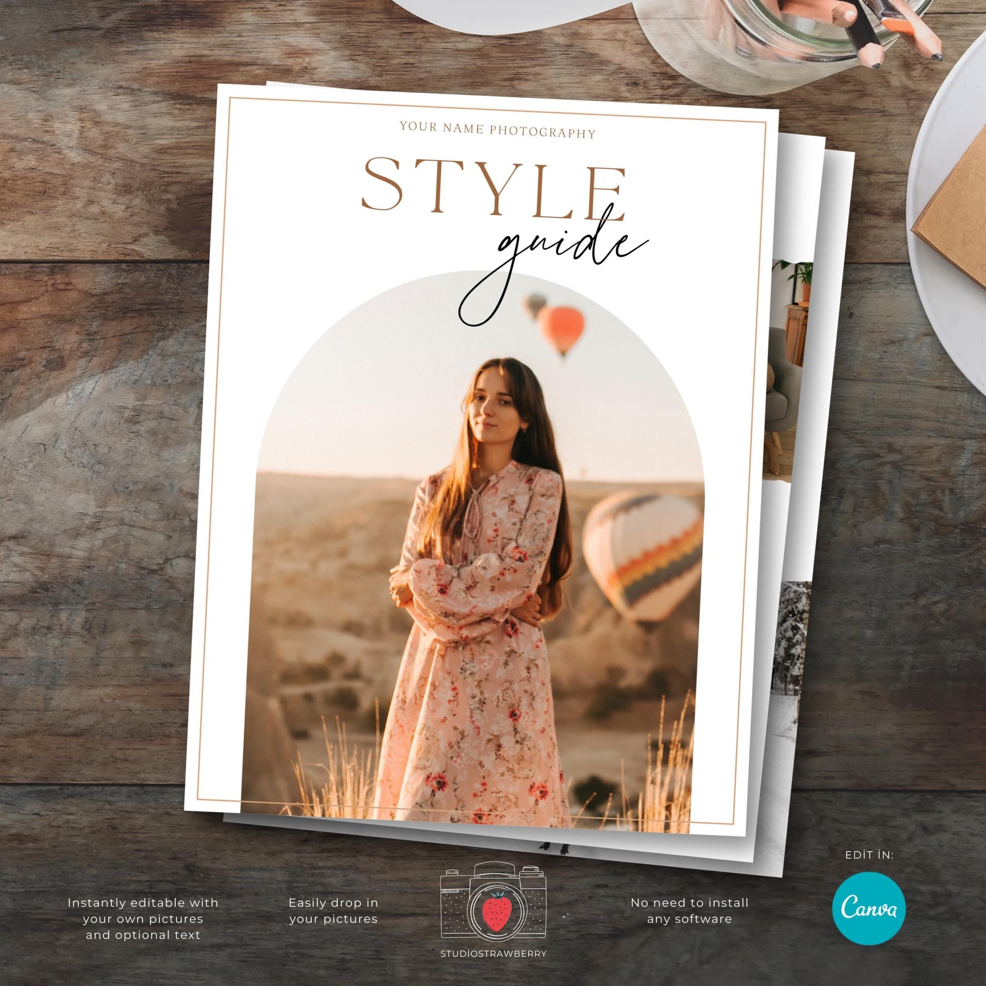 Editable photography style guide template for family photo sessions, fully customizable in Canva.